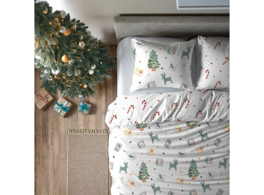 Bavlněné povlečení SCANDIC Dárečky - bílé - 220x200 cm