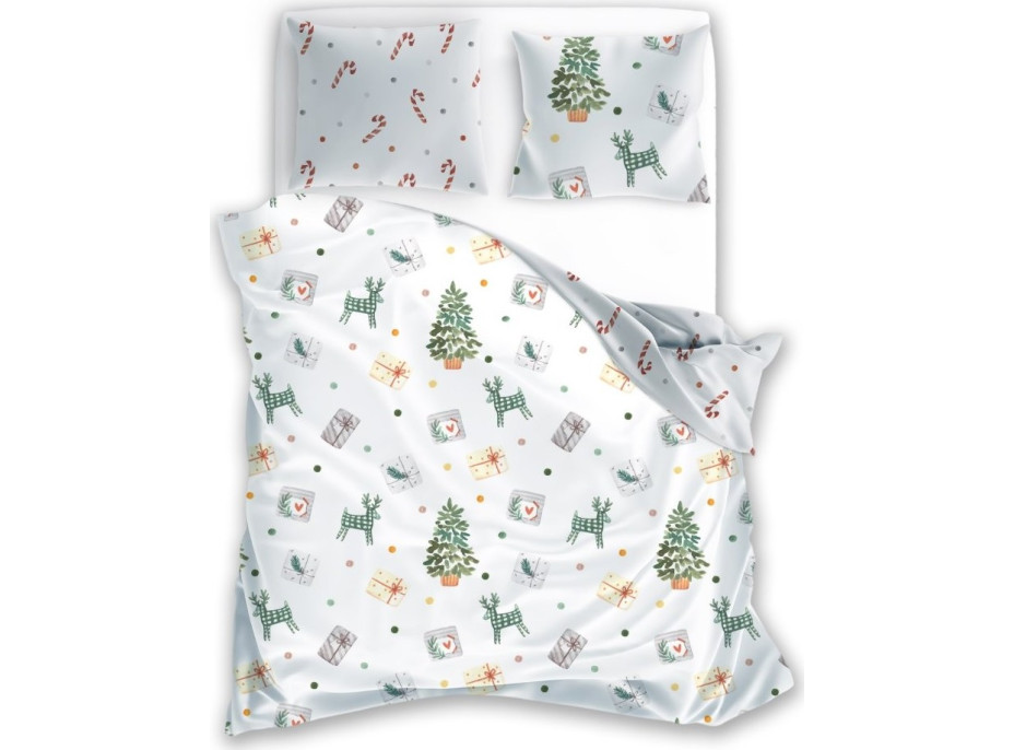 Bavlněné povlečení SCANDIC Dárečky - bílé - 220x200 cm