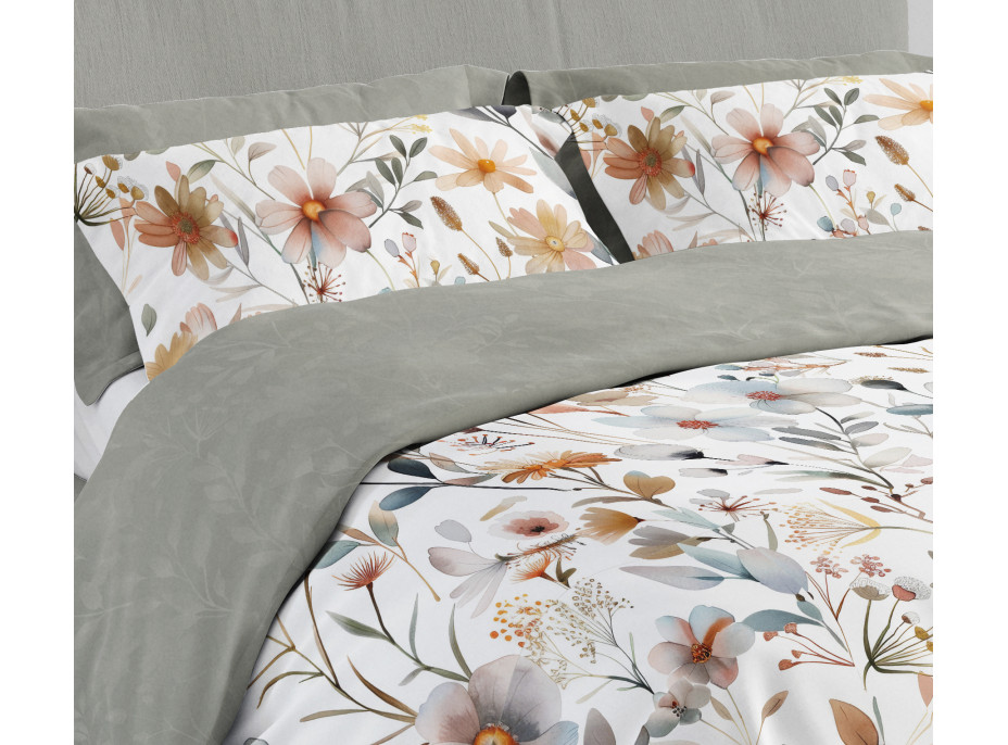 Ložní povlečení BOHO Květiny - 220x200 cm - bavlněný satén