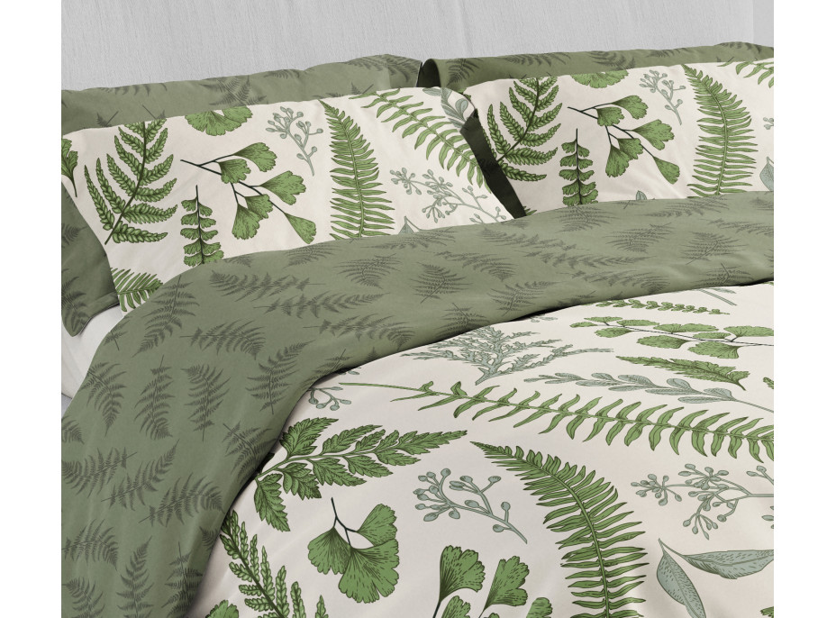 Ložní povlečení BOHO Kapradiny - 220x200 cm - bavlněný satén