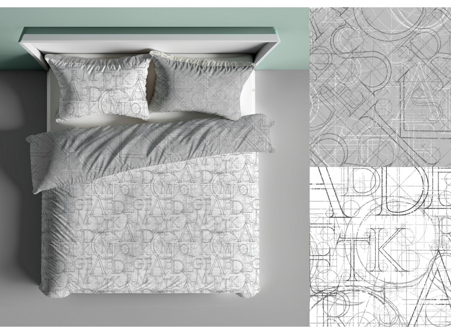 Ložní povlečení BOHO Písmena - 220x200 cm - bavlněný satén