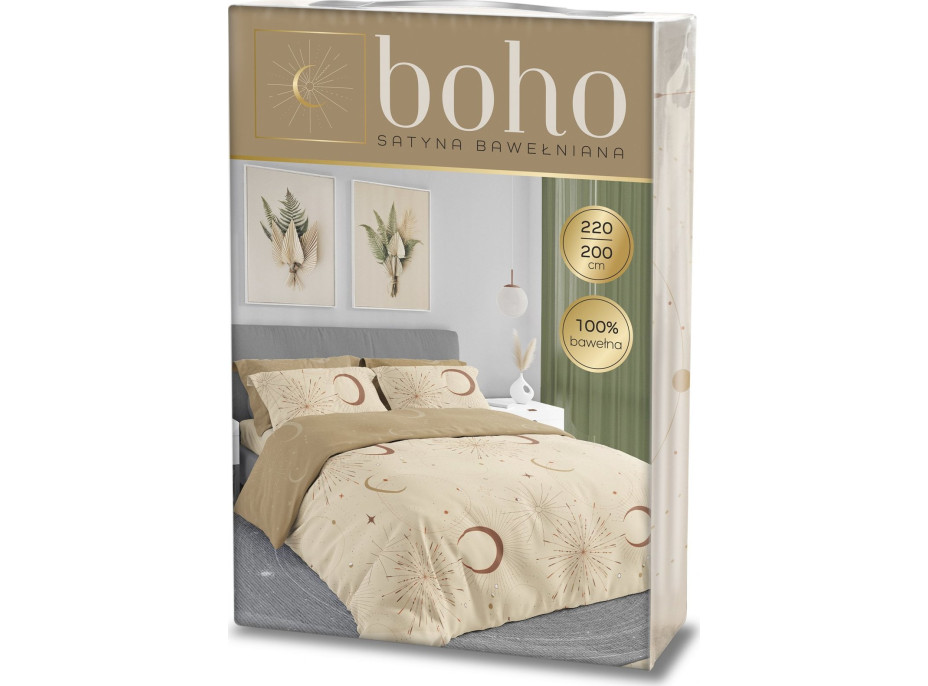 Ložní povlečení BOHO Hvězdy - 220x200 cm - bavlněný satén