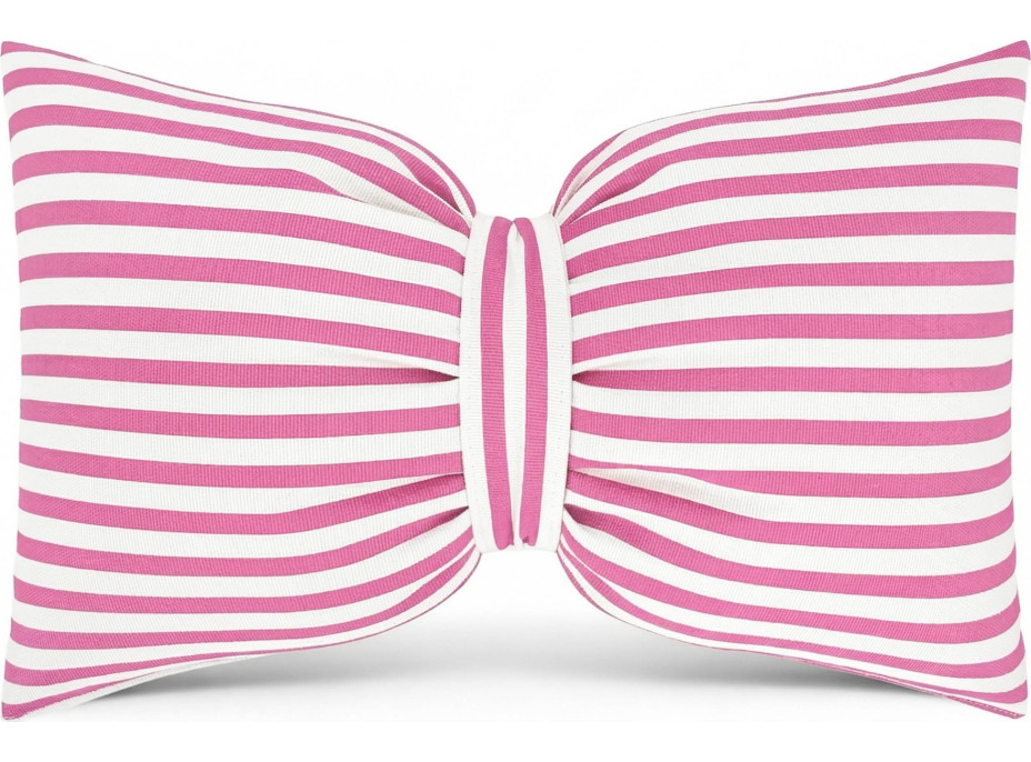 Dekorační polštář GLAM 30x50 cm - bílé/růžové pruhy