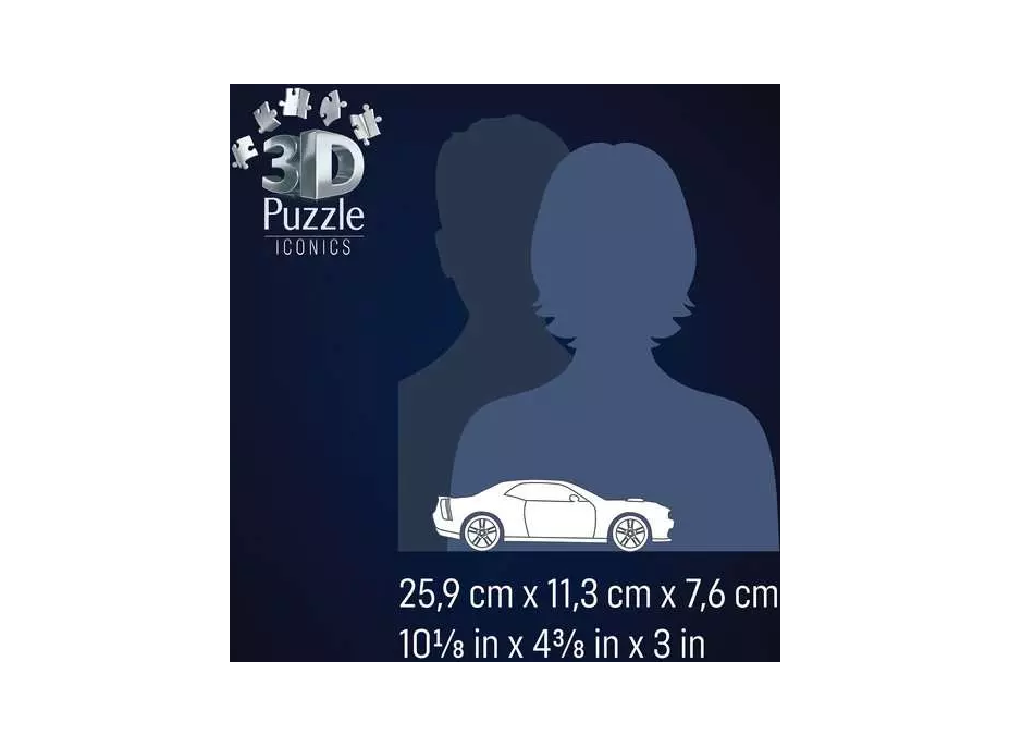 RAVENSBURGER 3D puzzle Iconics: Dodge Challenger R,T Scat Pack Widebody 108 dílků