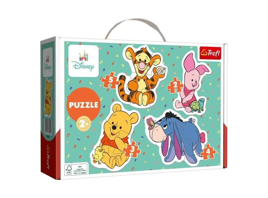 TREFL Baby puzzle Medvídek Pú 4v1 (2,3,4,5 dílků)