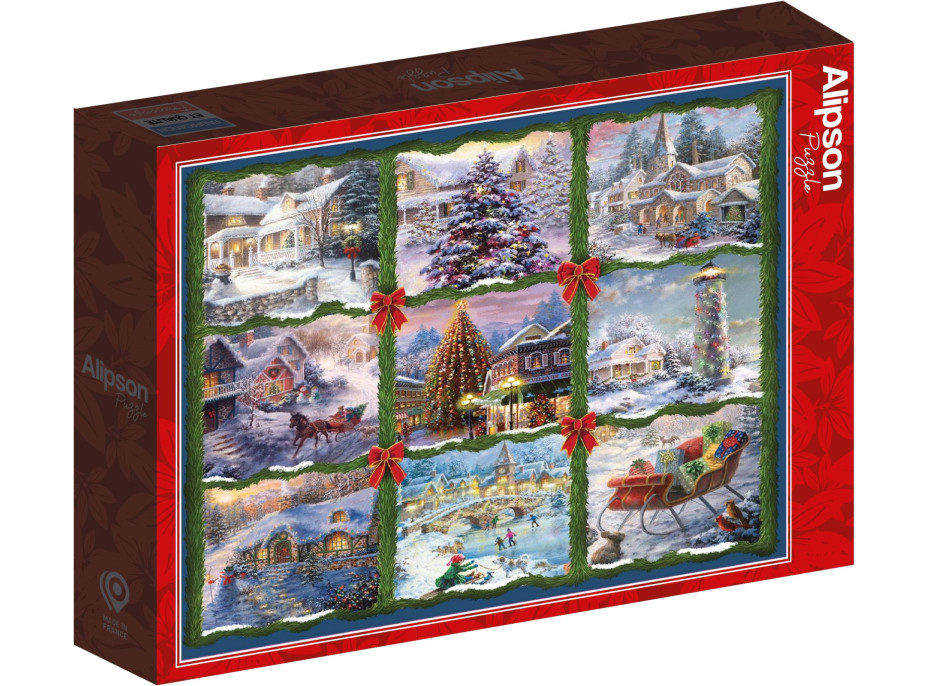 ALIPSON Čtvercové puzzle Vánoční devítičtverec 1000 dílků