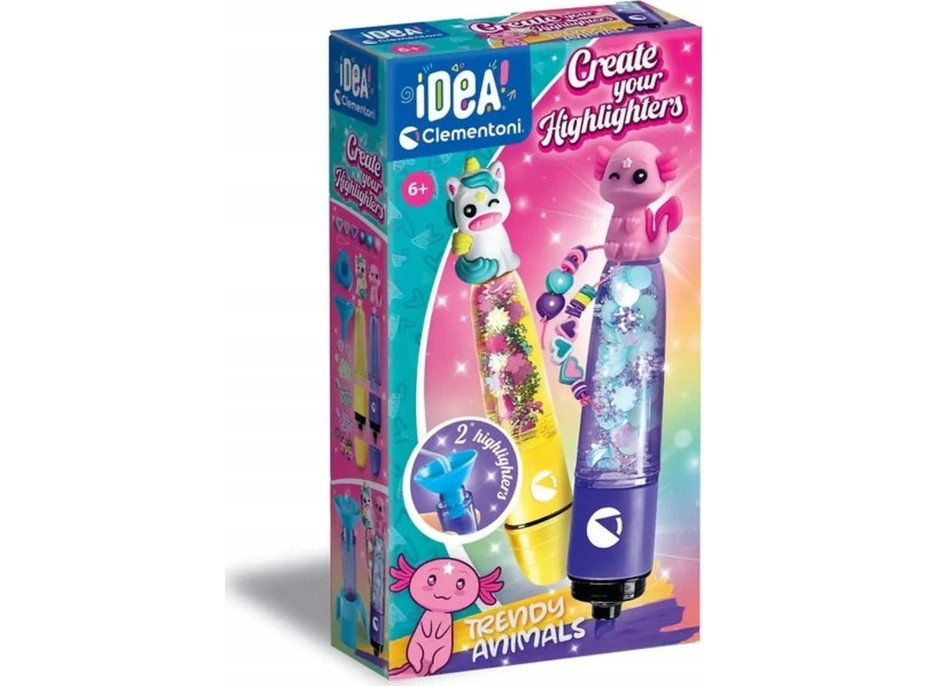 CLEMENTONI IDEA Kreativní sada pro výrobu zvýrazňovačů Trendy Animals
