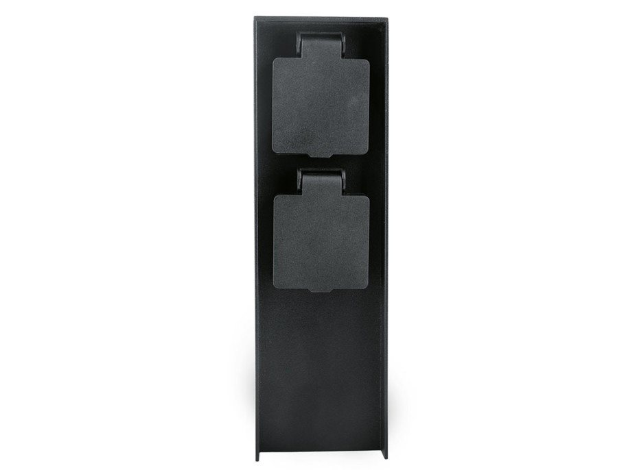 Solight zahradní sloupek IP44, hliník, 2 zásuvky, černý