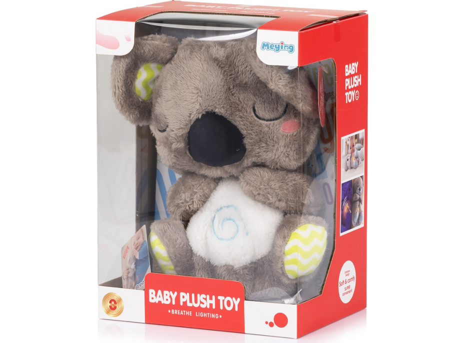 CHIPOLINO Plyšová dýchající hračka s hudbou Koala - béžová