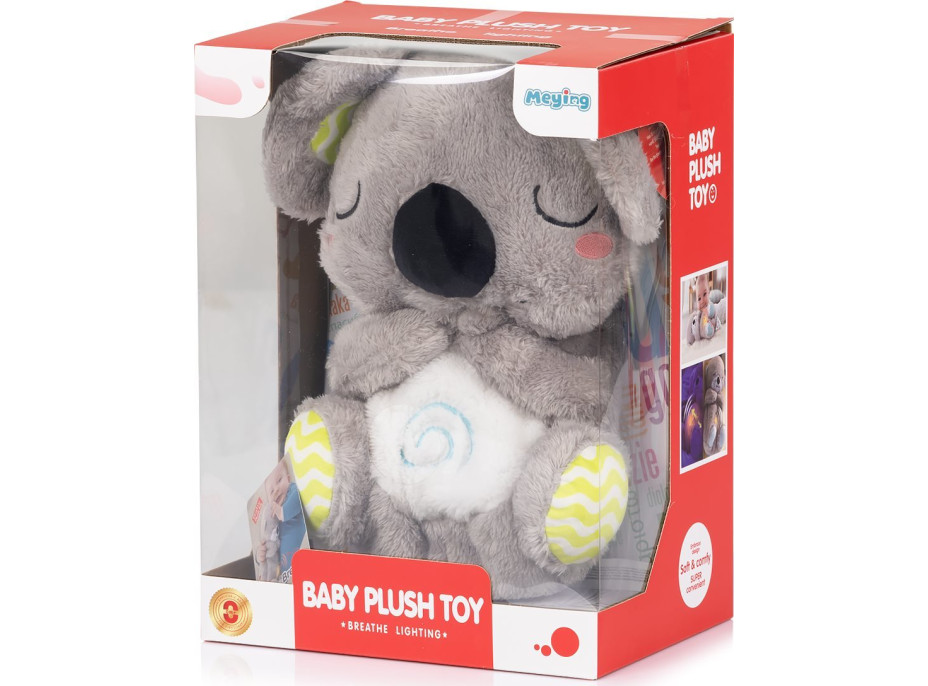 CHIPOLINO Plyšová dýchající hračka s hudbou Koala - zelená/šedá