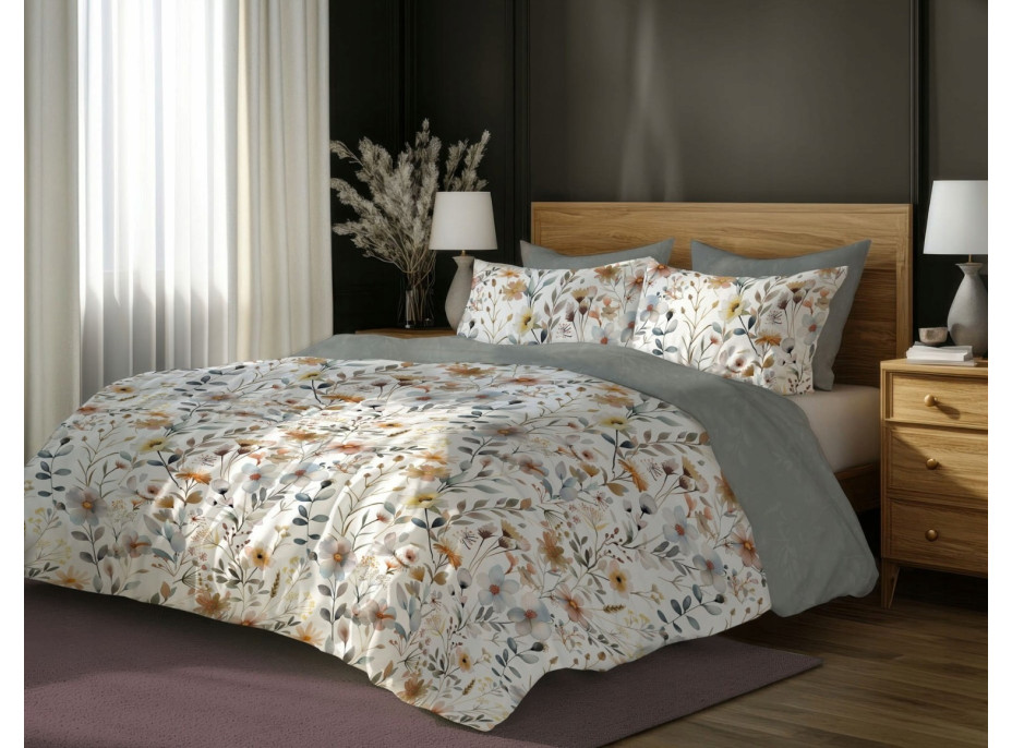 Ložní povlečení BOHO Květy - 160x200 cm - bavlněný satén