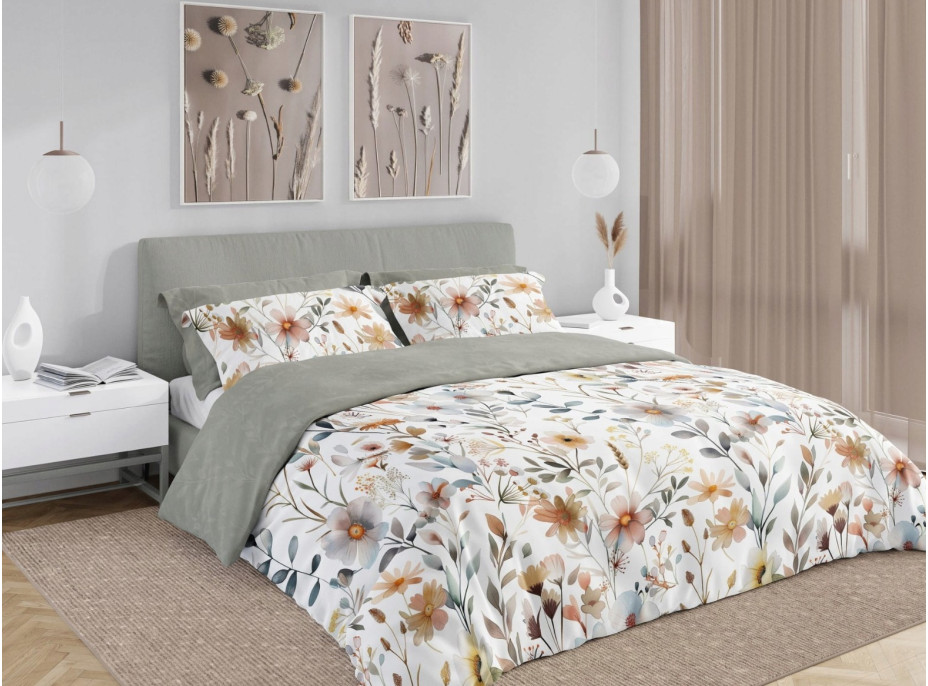 Ložní povlečení BOHO Květy - 140x200 cm - bavlněný satén
