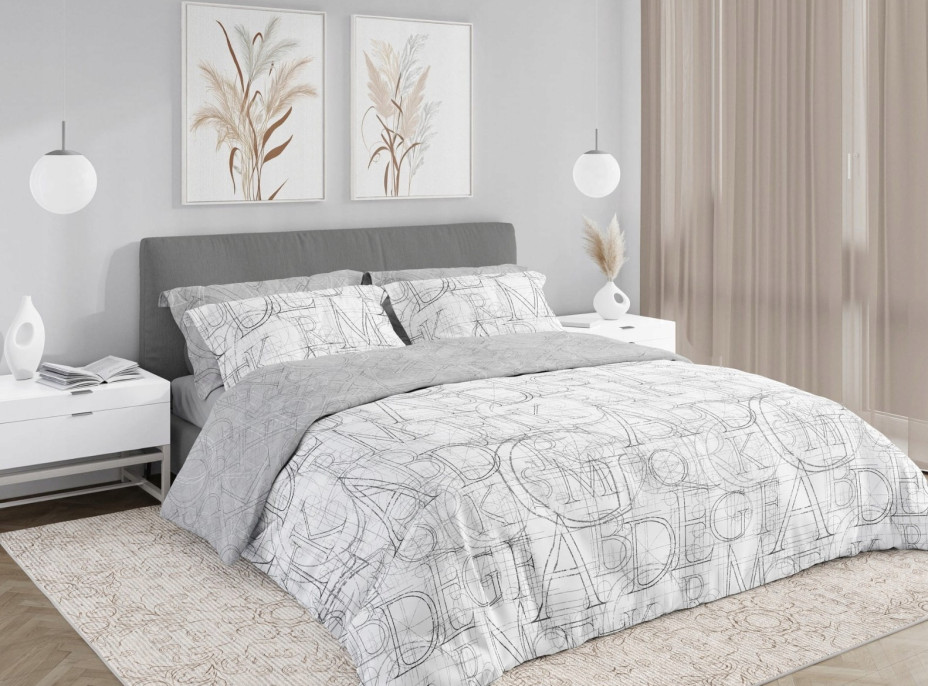 Ložní povlečení BOHO Písmena - 140x200 cm - bavlněný satén