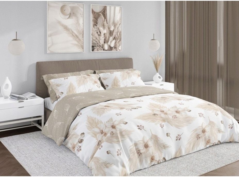 Ložní povlečení BOHO Orchideje - 160x200 cm - bavlněný satén