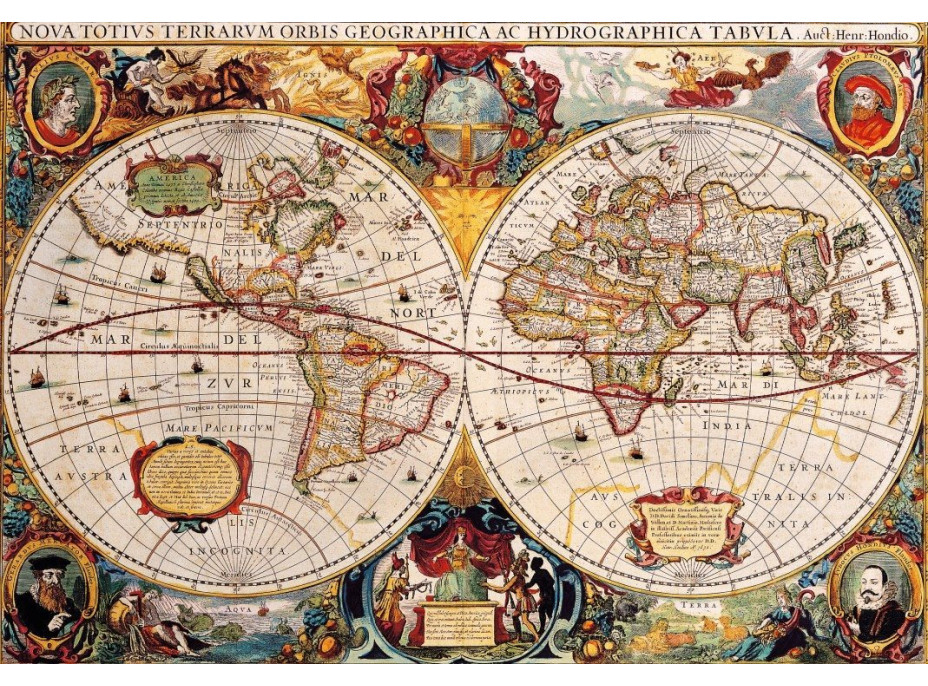 BLUEBIRD Puzzle Antická mapa světa 1000 dílků