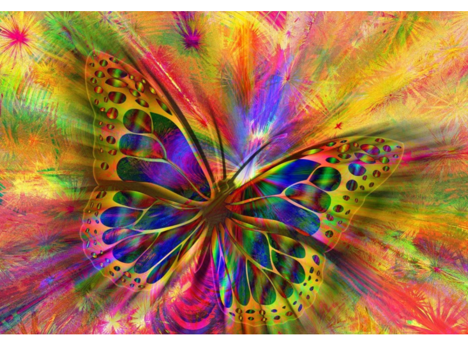 BLUEBIRD Puzzle Pestrobarevný motýl 1000 dílků