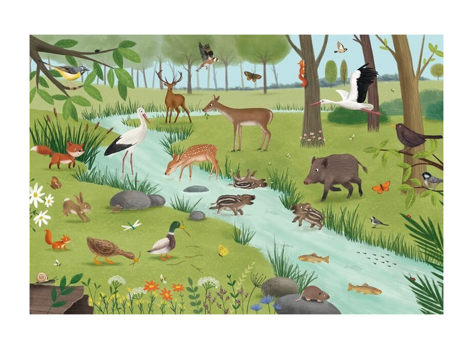 SCHMIDT Puzzle Lesní a luční zvířata 3x24 dílků