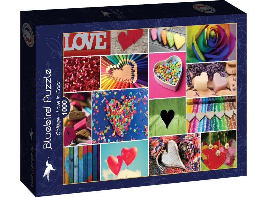 BLUEBIRD Puzzle Koláž - Láska v barvách 1000 dílků