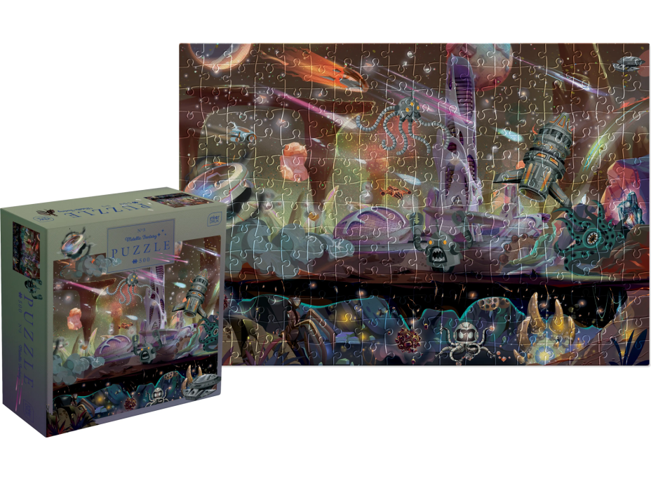 INTERDRUK Puzzle Mettalic Fantasy: Výprava do vesmíru 500 dílků