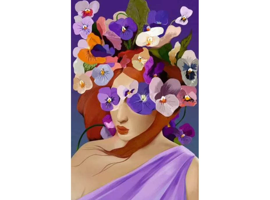 RAVENSBURGER Puzzle Moment: Květinová hlava Fialka 200 dílků