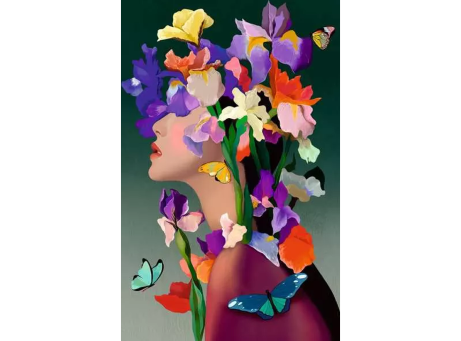 RAVENSBURGER Puzzle Moment: Květinová hlava Iris 200 dílků