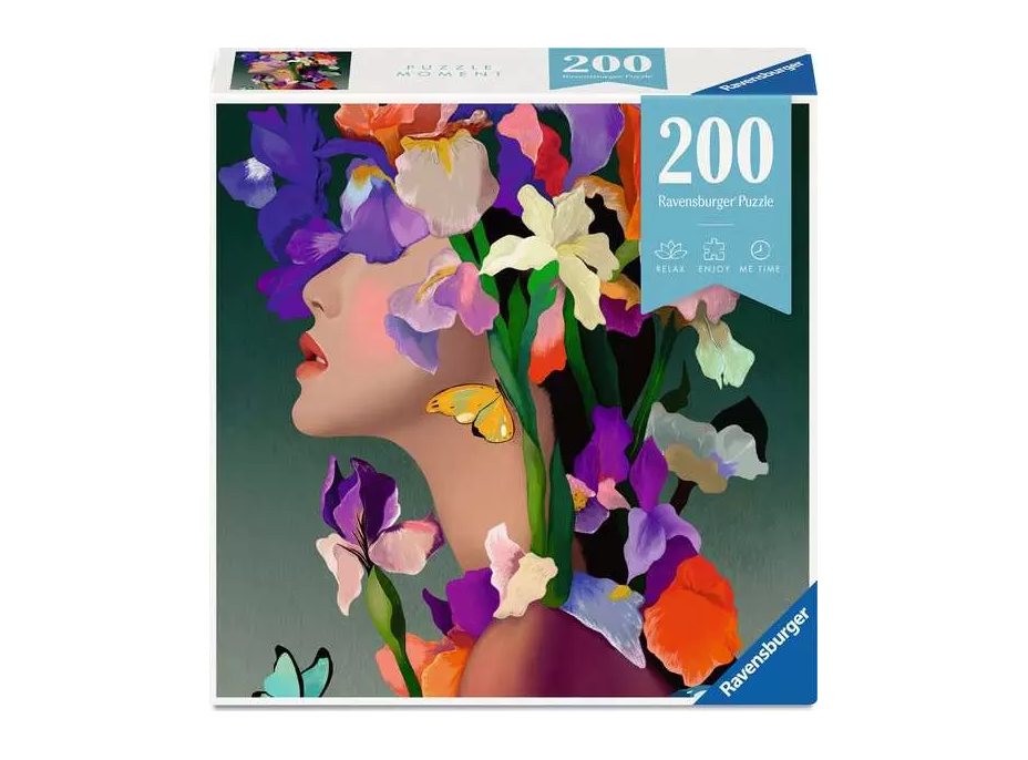 RAVENSBURGER Puzzle Moment: Květinová hlava Iris 200 dílků