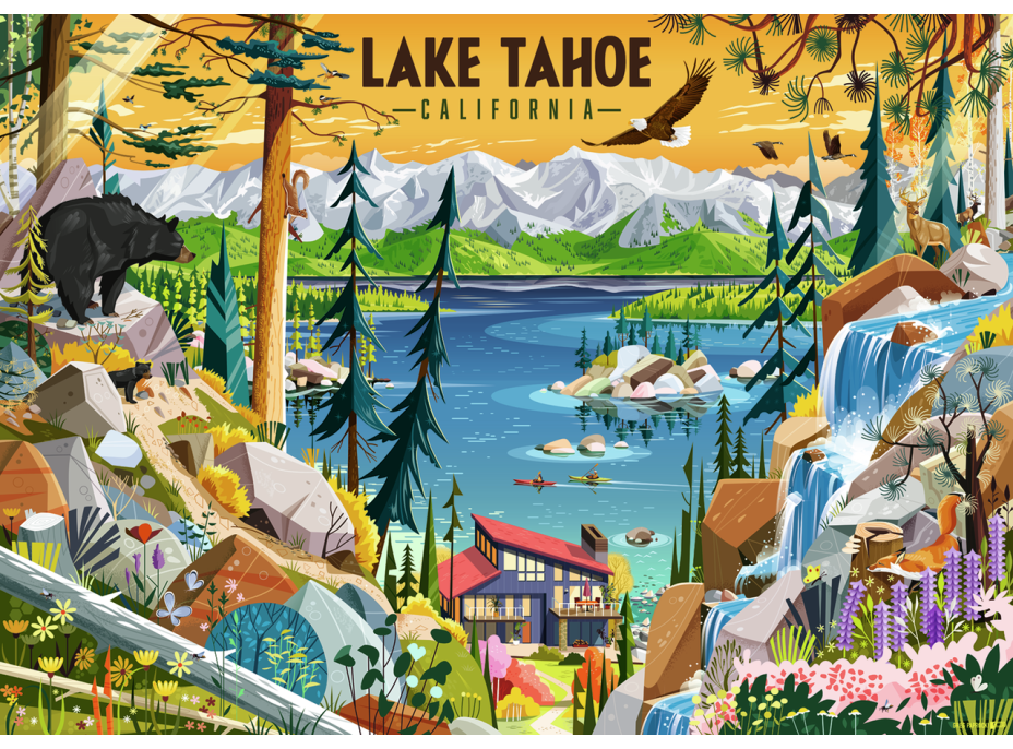 RAVENSBURGER Puzzle Průzračné jezero Tahoe 1000 dílků