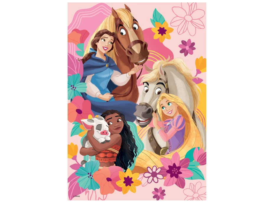 DINO Puzzle s drahokamy Princezny se zvířátky 200 dílků