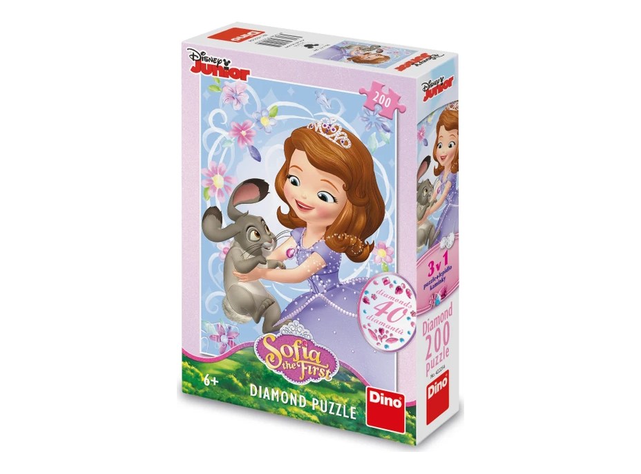 DINO Puzzle s drahokamy Sofie a králíček 200 dílků