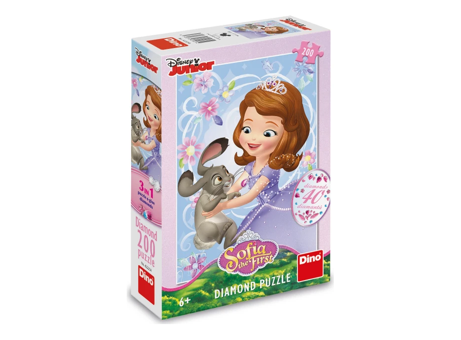 DINO Puzzle s drahokamy Sofie a králíček 200 dílků