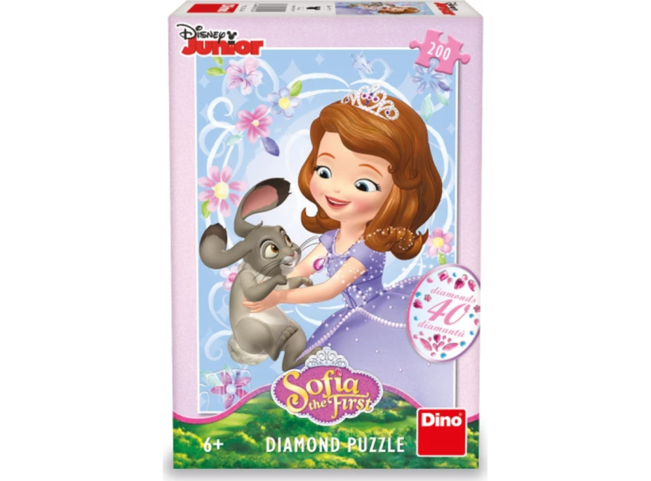 DINO Puzzle s drahokamy Sofie a králíček 200 dílků