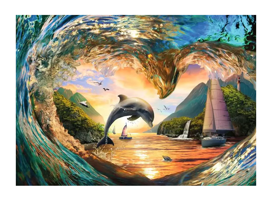 RAVENSBURGER Puzzle Srdce mořských vln 1000 dílků