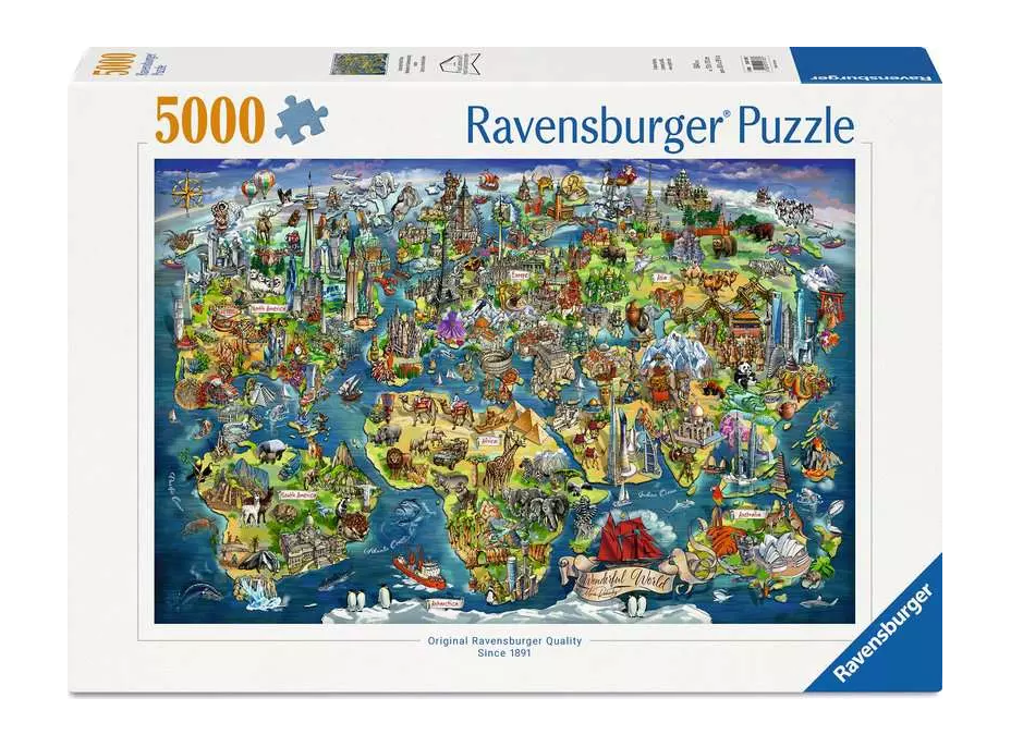 RAVENSBURGER Puzzle Svět na mapě 5000 dílků