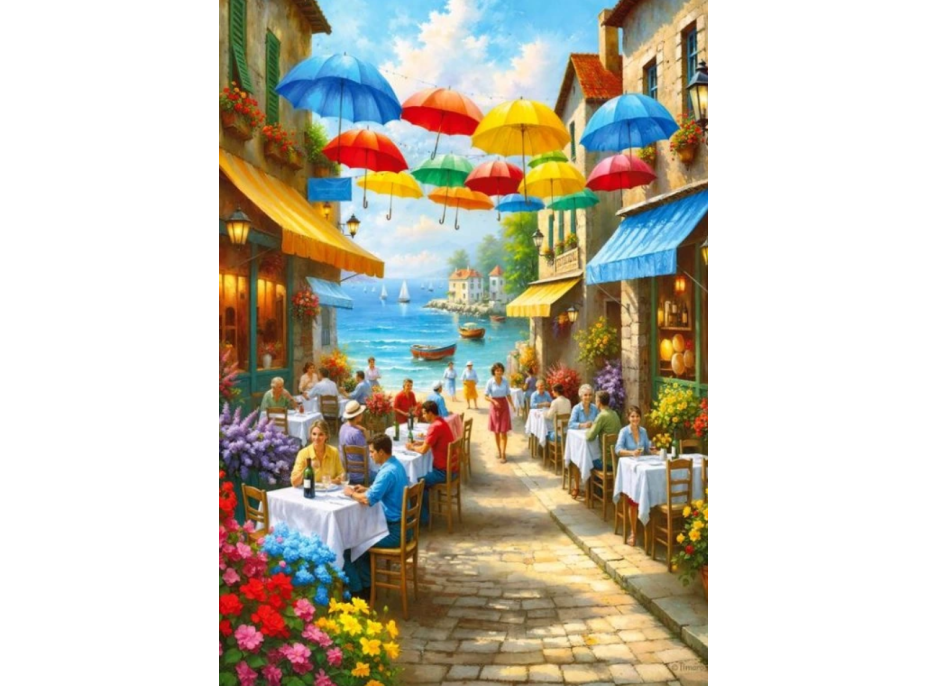 CHERRY PAZZI Puzzle Ulice s deštníky 1000 dílků