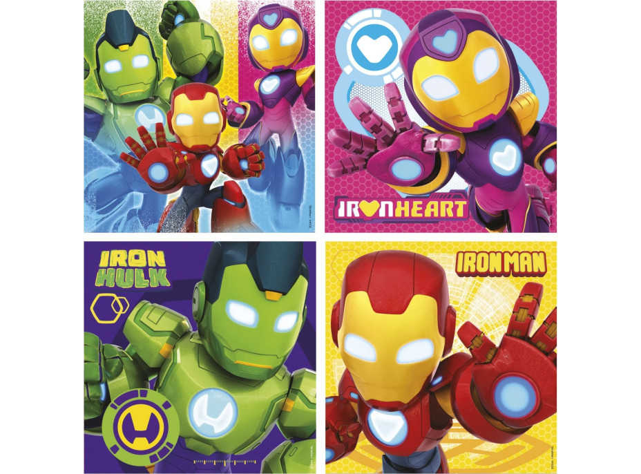 EDUCA Puzzle v kufříku Iron Man 4v1 (6,9,12,16 dílků)