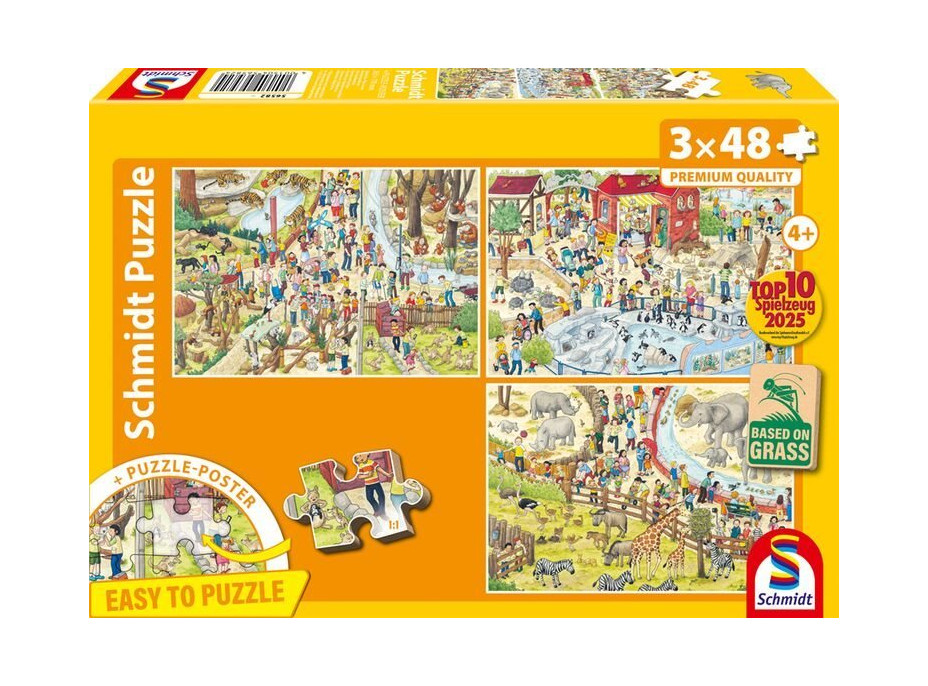 SCHMIDT Puzzle Zábava v Zoo 3x48 dílků