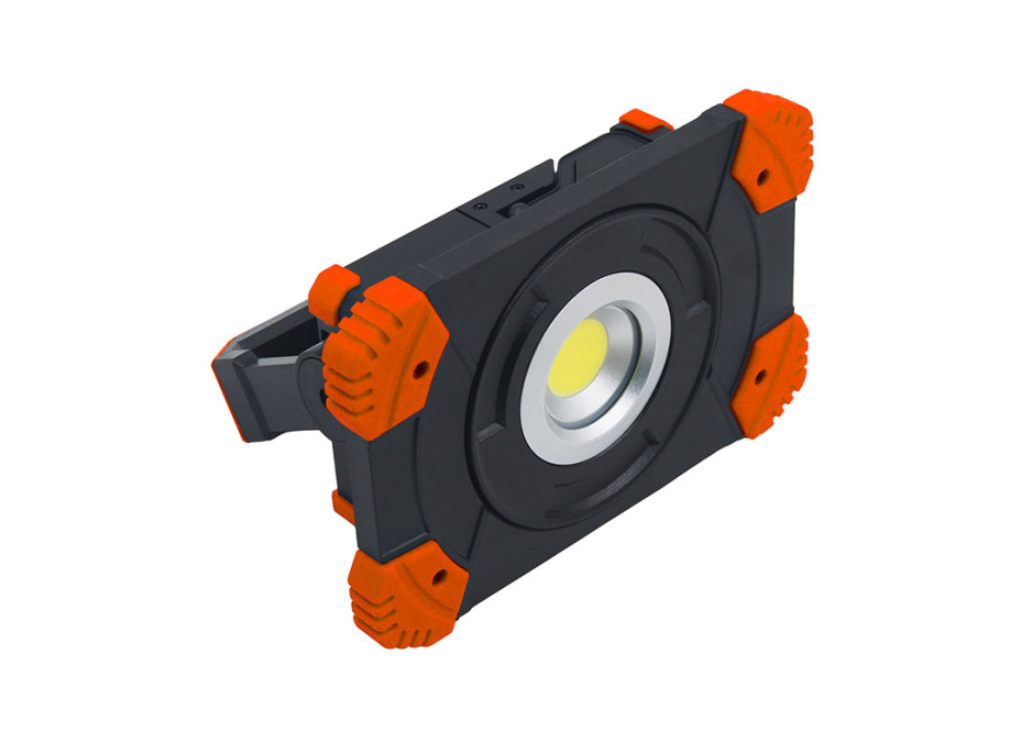Solight LED reflektor 10W, přenosný, nabíjecí, 1000lm, oranžovo-černý