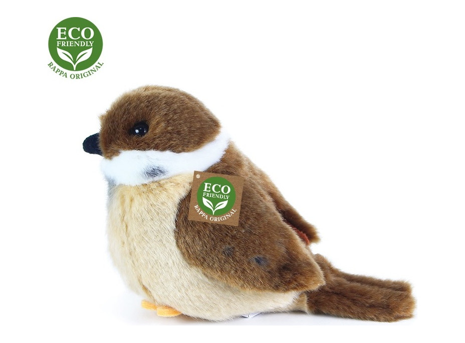Rappa Plyšový pták vrabec stojící 13 cm ECO-FRIENDLY