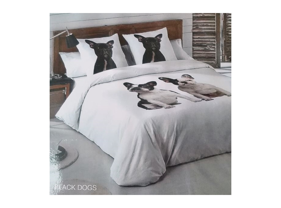 Ložní povlečení z bavlněného saténu BULDOCI - bílé - 160x200 cm