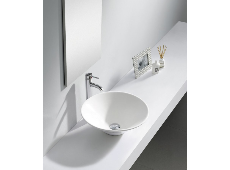 Aqualine COMILLAS keramické umyvadlo na desku, 42x15 cm, bílá BH7012