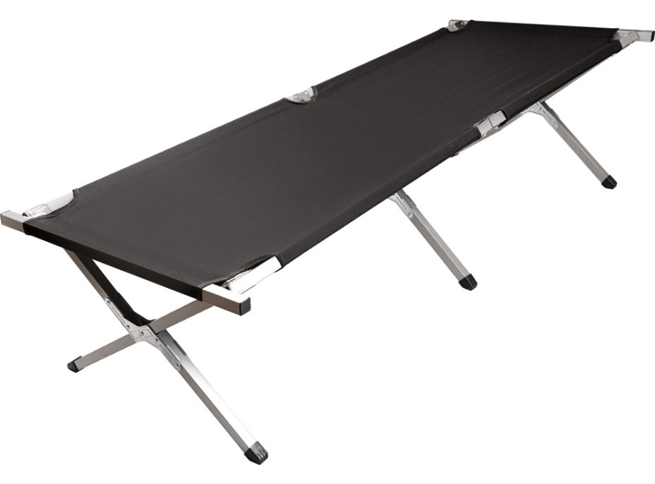 Skládací turistická postel LUARO XXL - 150 kg - černá