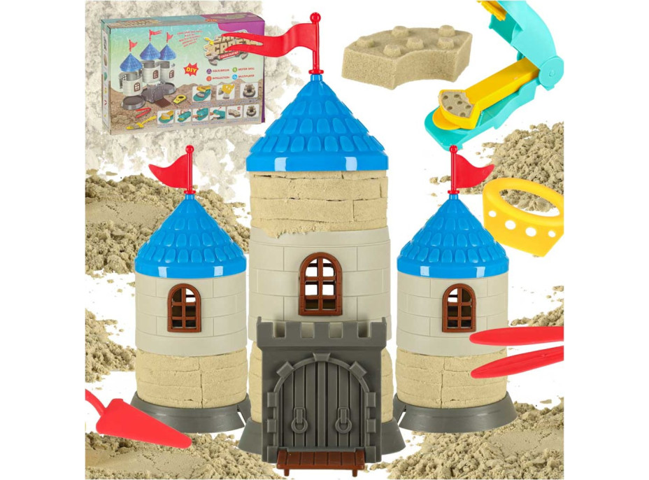 Kreativní sada kinetického písku 750 g - Stavba hradu