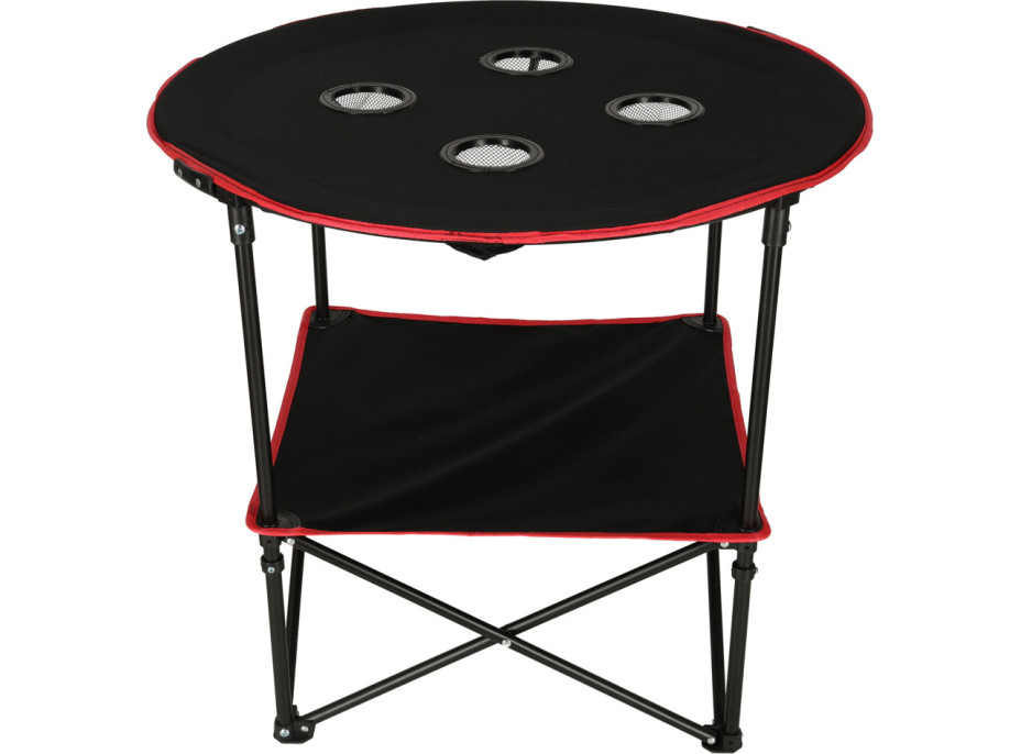 Cestovní skládací stolek 72 cm s krytem - černý
