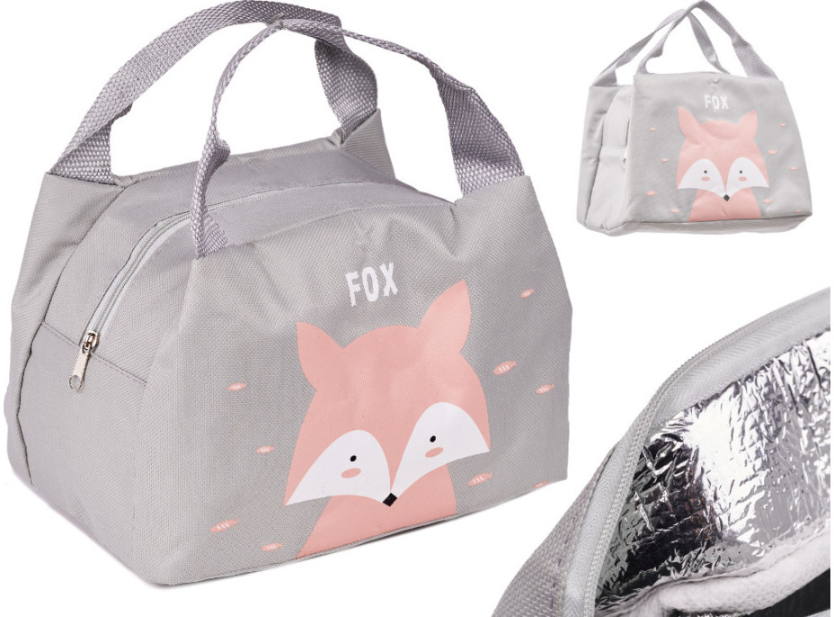 Termoizolační taška na jídlo - šedá - Liška
