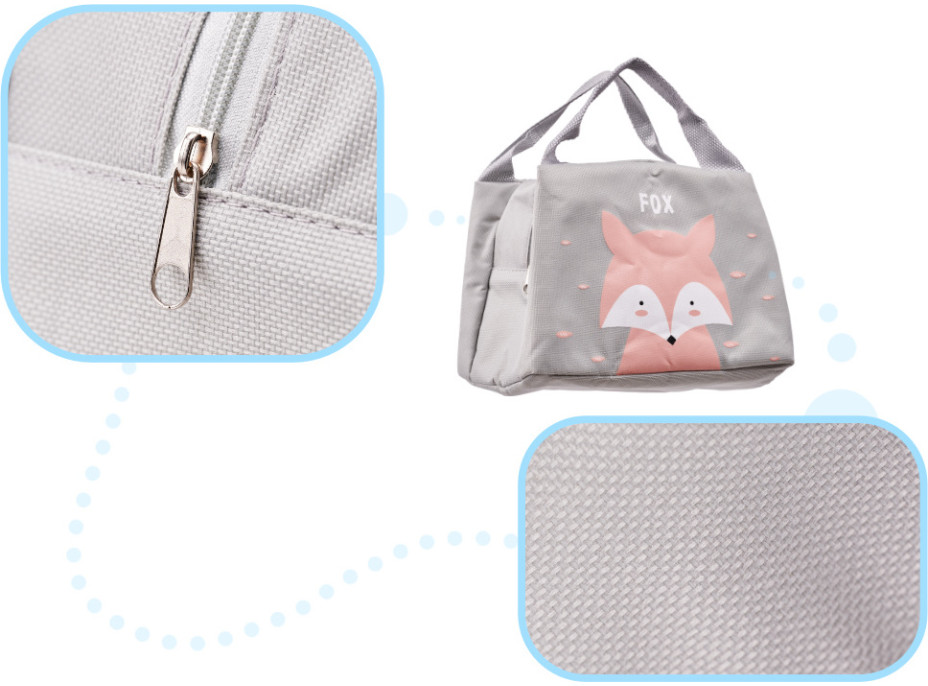 Termoizolační taška na jídlo - šedá - Liška