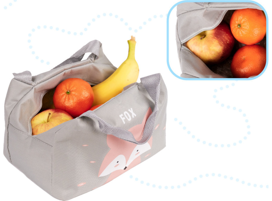 Termoizolační taška na jídlo - šedá - Liška