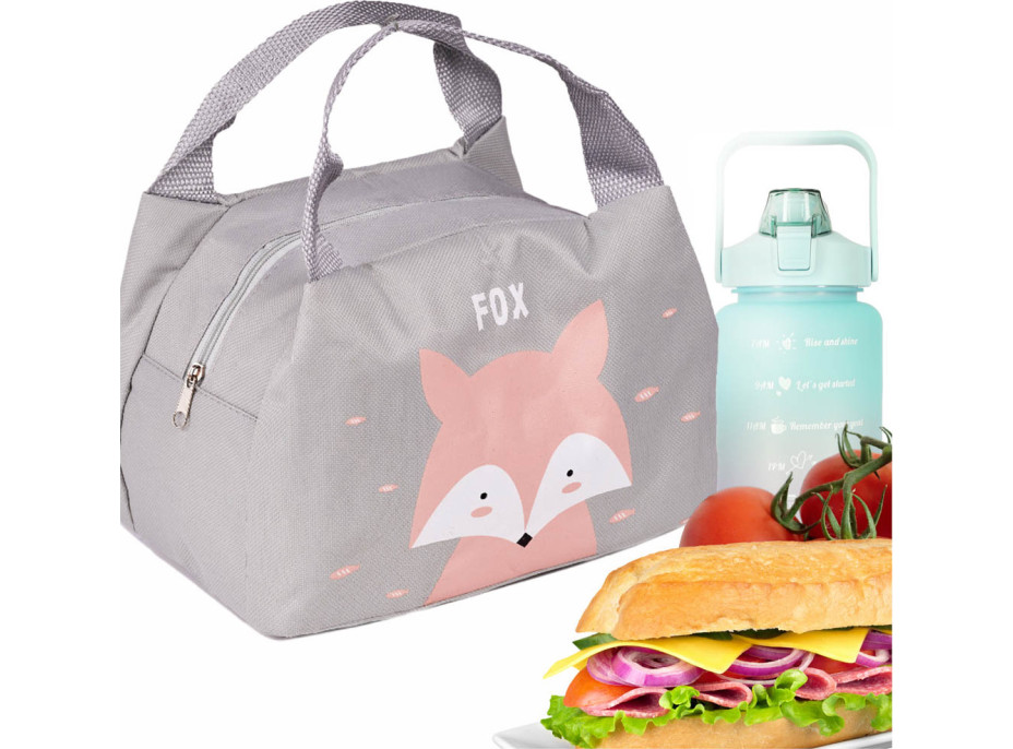 Termoizolační taška na jídlo - šedá - Liška