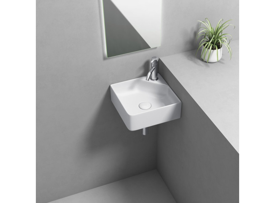 Aqualine NEXA keramické umyvadlo rohové 30x30cm, bílá NP436