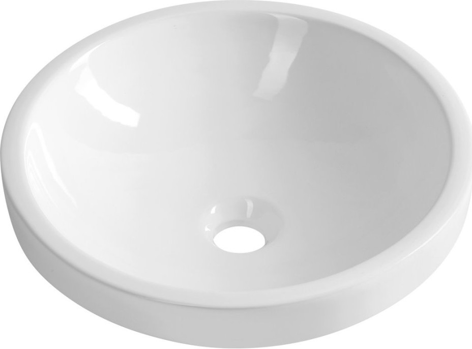 Aqualine ROLA keramické umyvadlo zápustné, průměr 41cm, bílá NP545