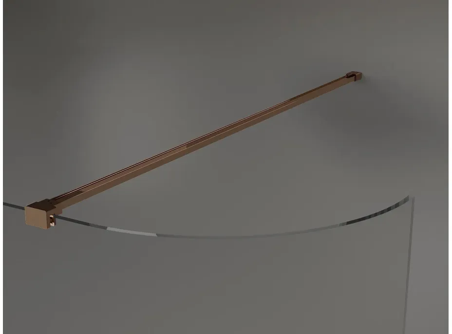 Sprchová zástěna KIOTO 150 cm - zakulacená - čirá/rose gold